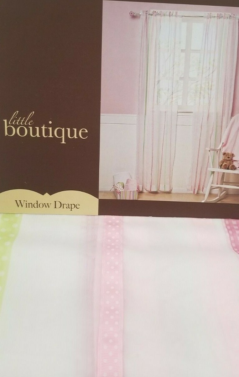 Little Boutique Ribbon Window Drape Panel 43″ x 84″ NIP