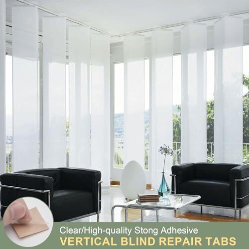60 Pcs Vertical Blinds Replacement Slats Panels, Vertical Blind Repair Tabs Kit