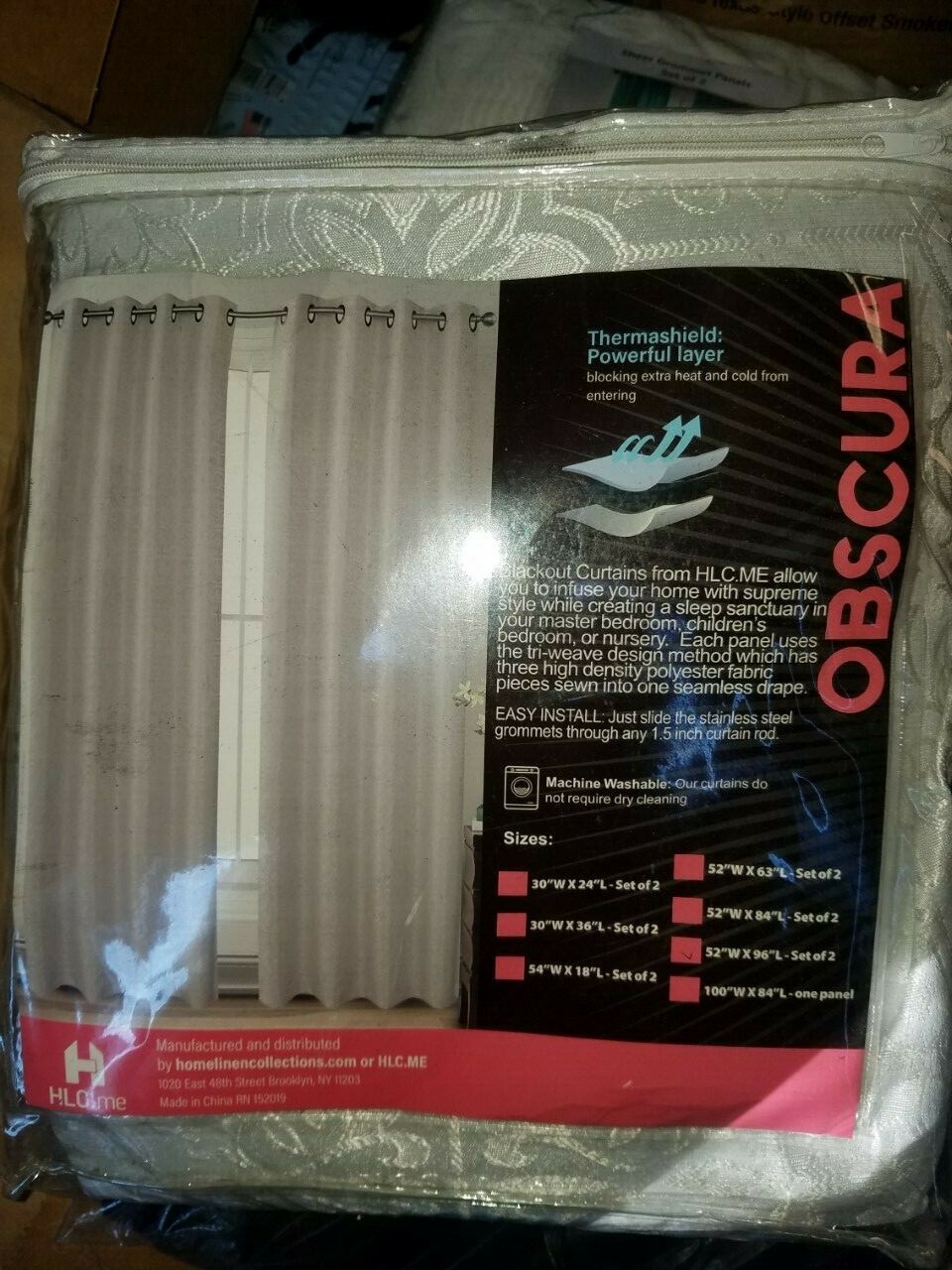 HLC.ME Mia Obscura 100% Blackout Grommet Curtains -50 W x 96( 2 panels white) ..