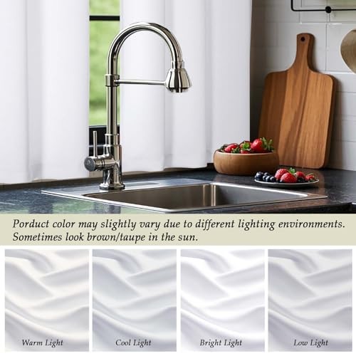 Cafe Curtains Tier 36 Inch Length 2 Panels 30″W x 36″L (Pack of 2) Pure White
