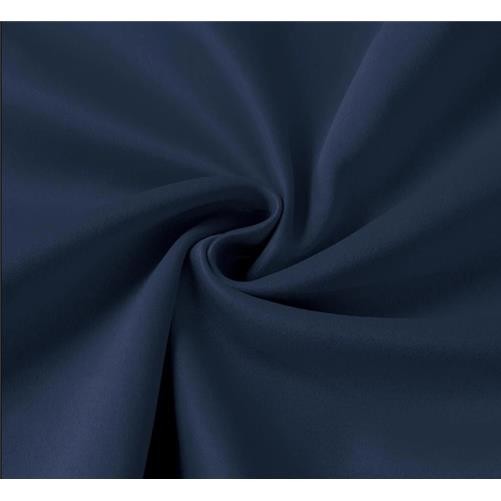 Navy Blue EYELET Ring Top Plain Thermal BLACKOUT LINED Curtains with Tie Backs