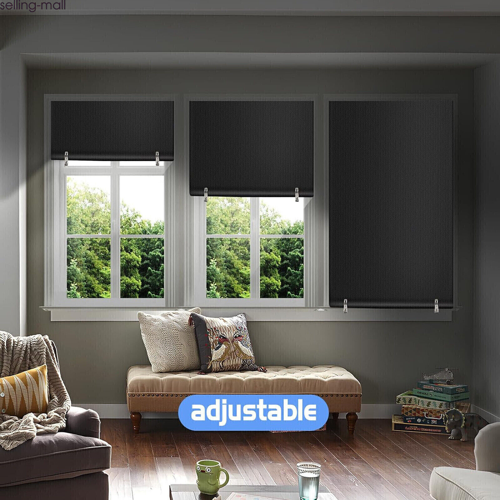 100% Blackout Curtains Window Door Shades Blocking Drapes for Nursery 72INCH
