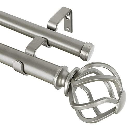 KAMANINA 1 Inch Double Curtain Rods 72 to 144 Inches (6-12 Feet) Window