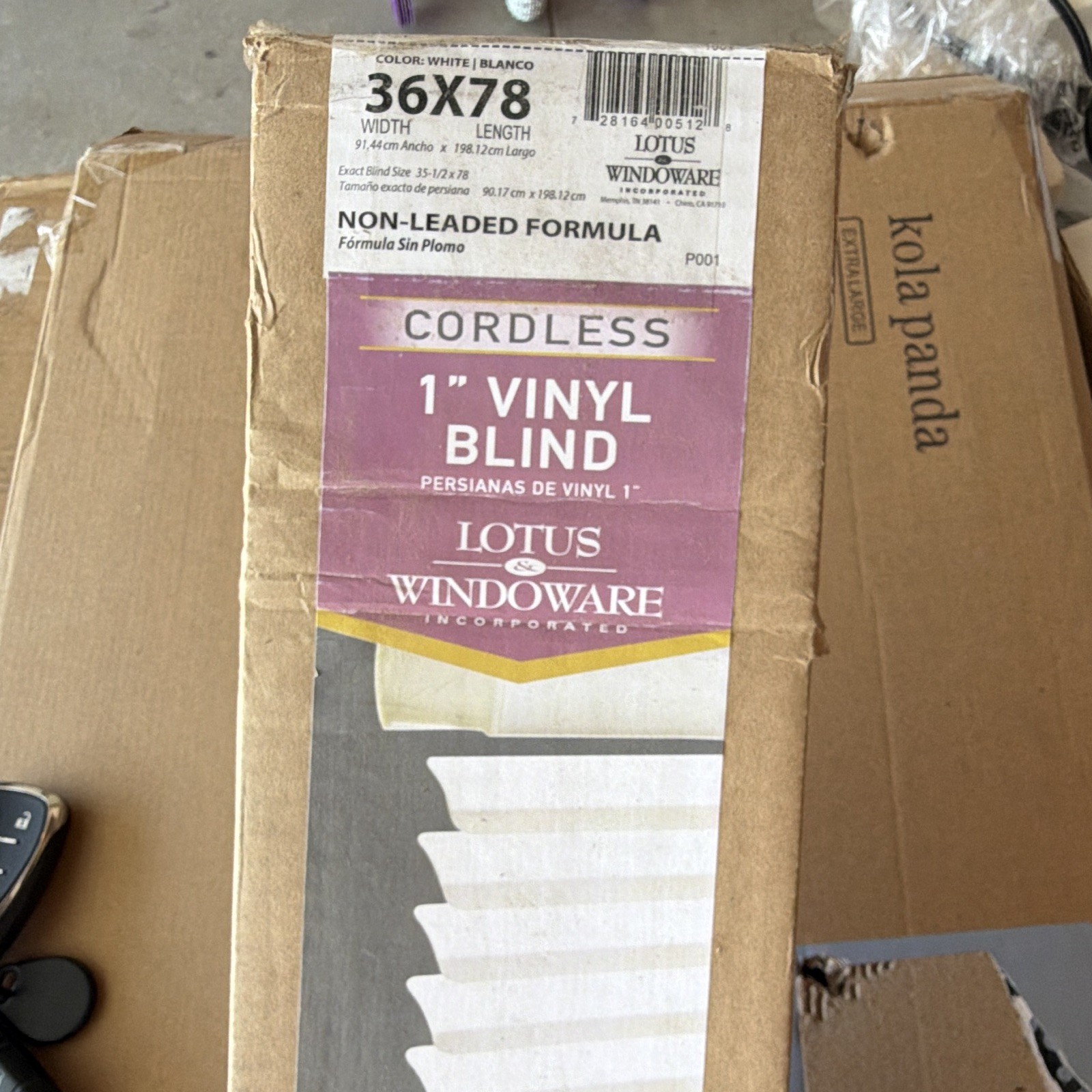 Lotus & Windoware Cordless 1in Vinyl Mini Blinds White 36 x 78 Light Filtering