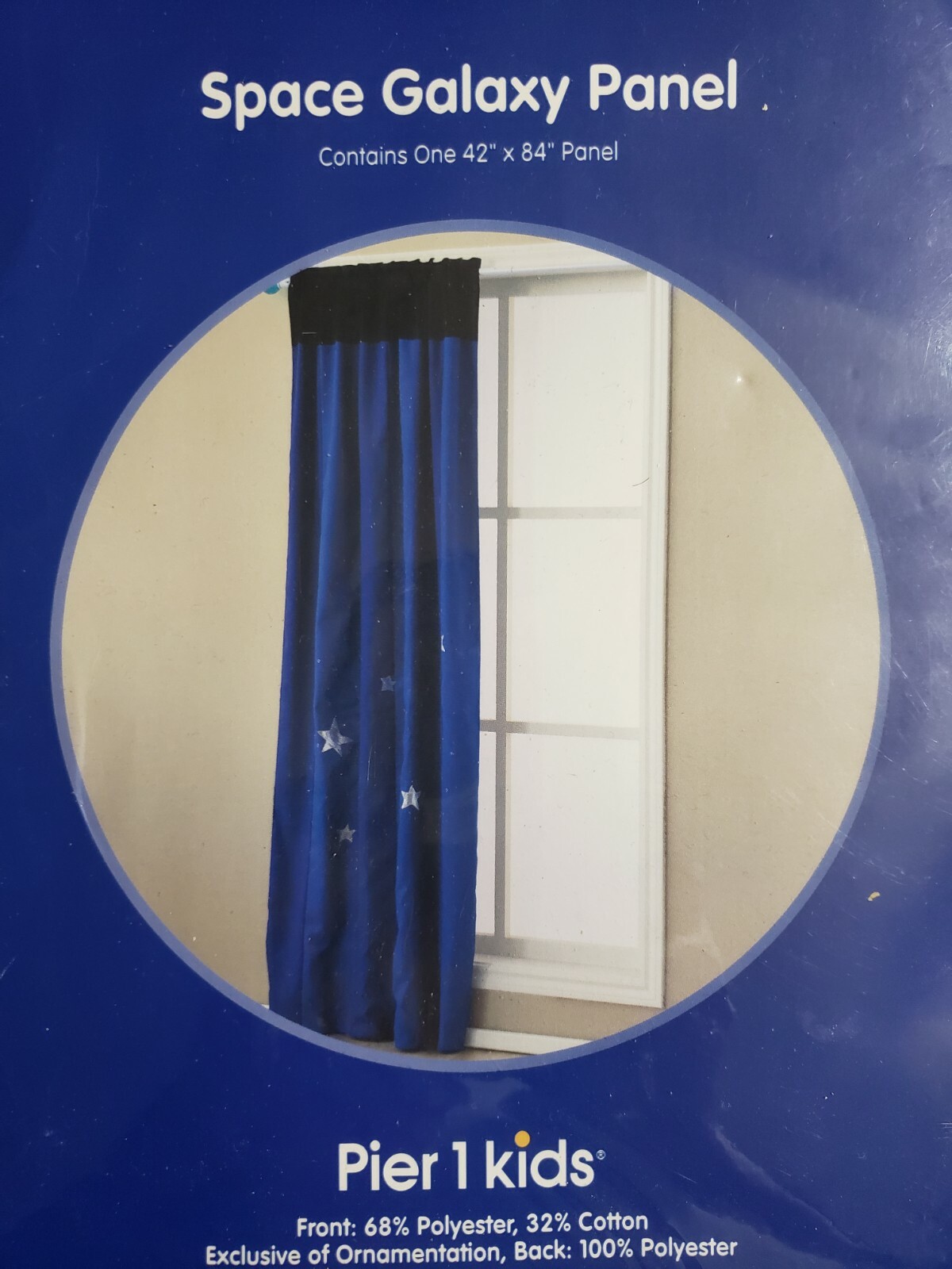 NEW Rare Pier 1 kids Space Galaxy Panel. Navy and Royal blue 42 x 84 1 panel