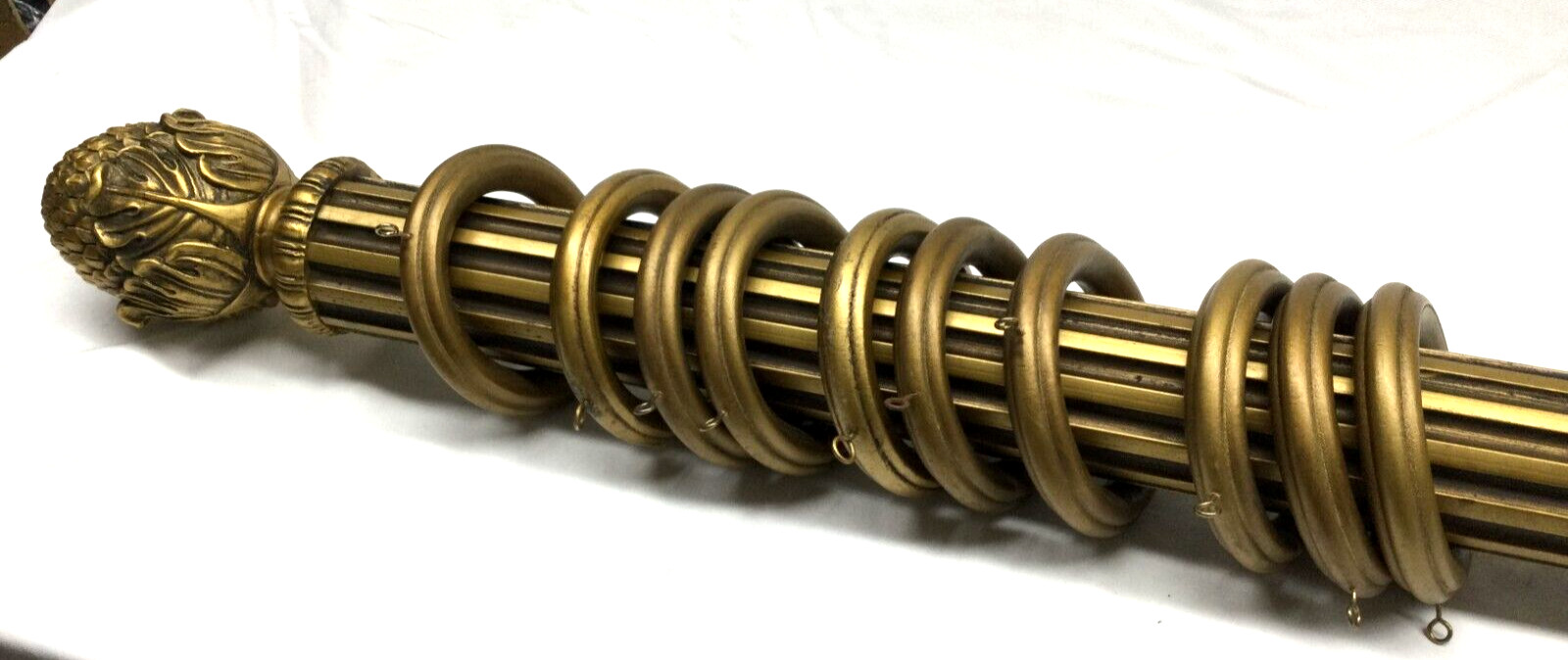 PACK OF TEN – styled Curtain Rings For 3” Wood Pole for Window Drapes – Gold