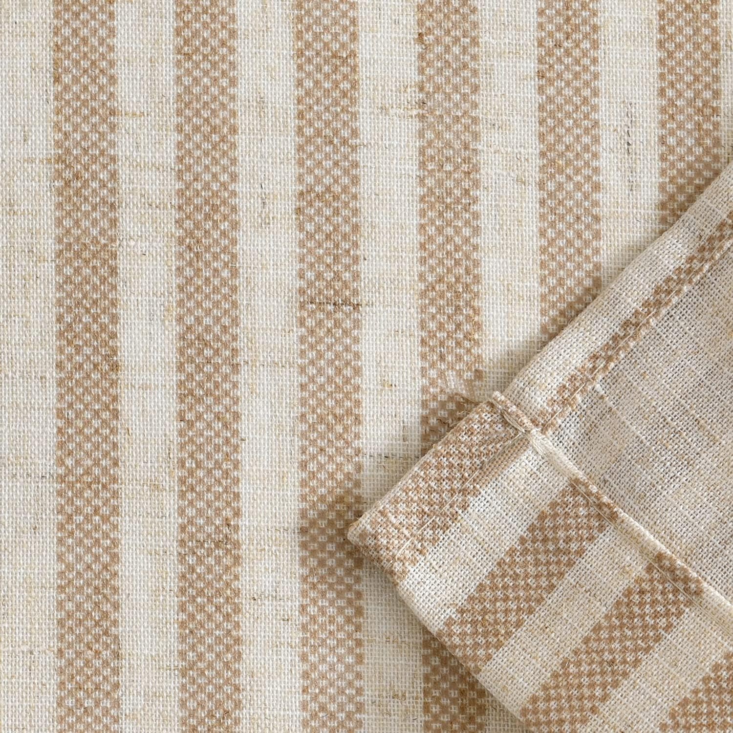 Stripe Farmhouse Kitchen Curtains 24 Inch Length Linen Cafe Curtains Tickings…