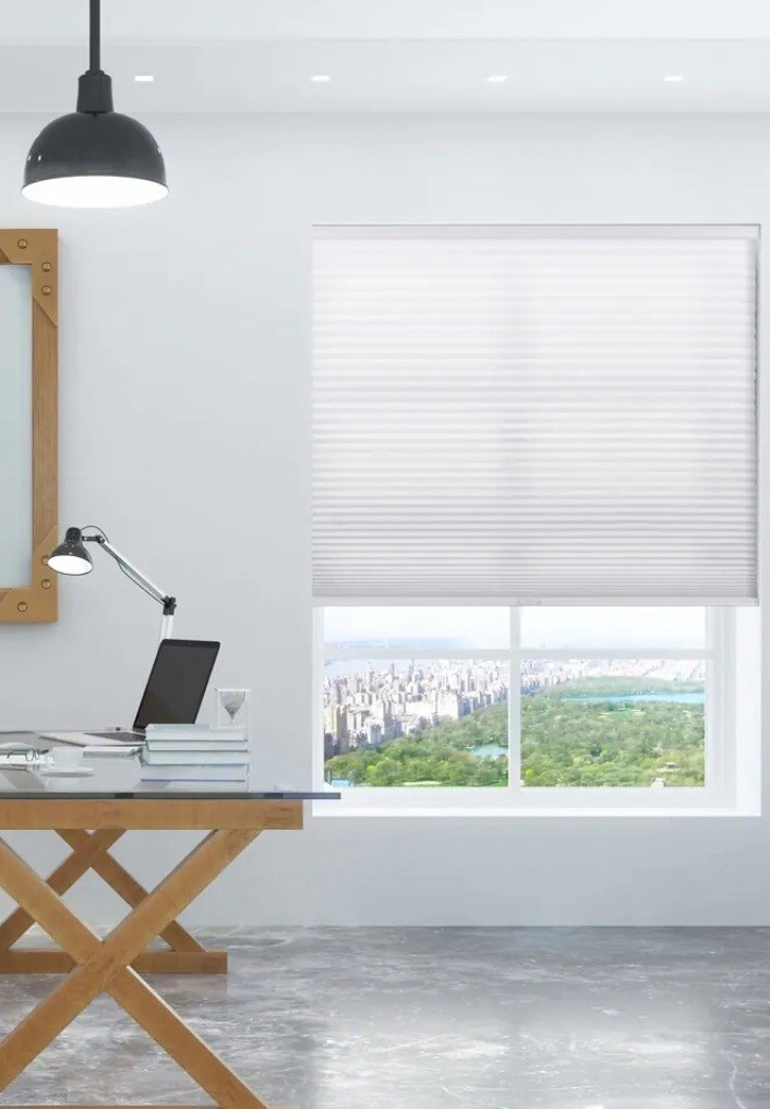 2) Cordless Light Filtering Cellular Shades 30.375” x 48” Snow Drift *2-Pack*
