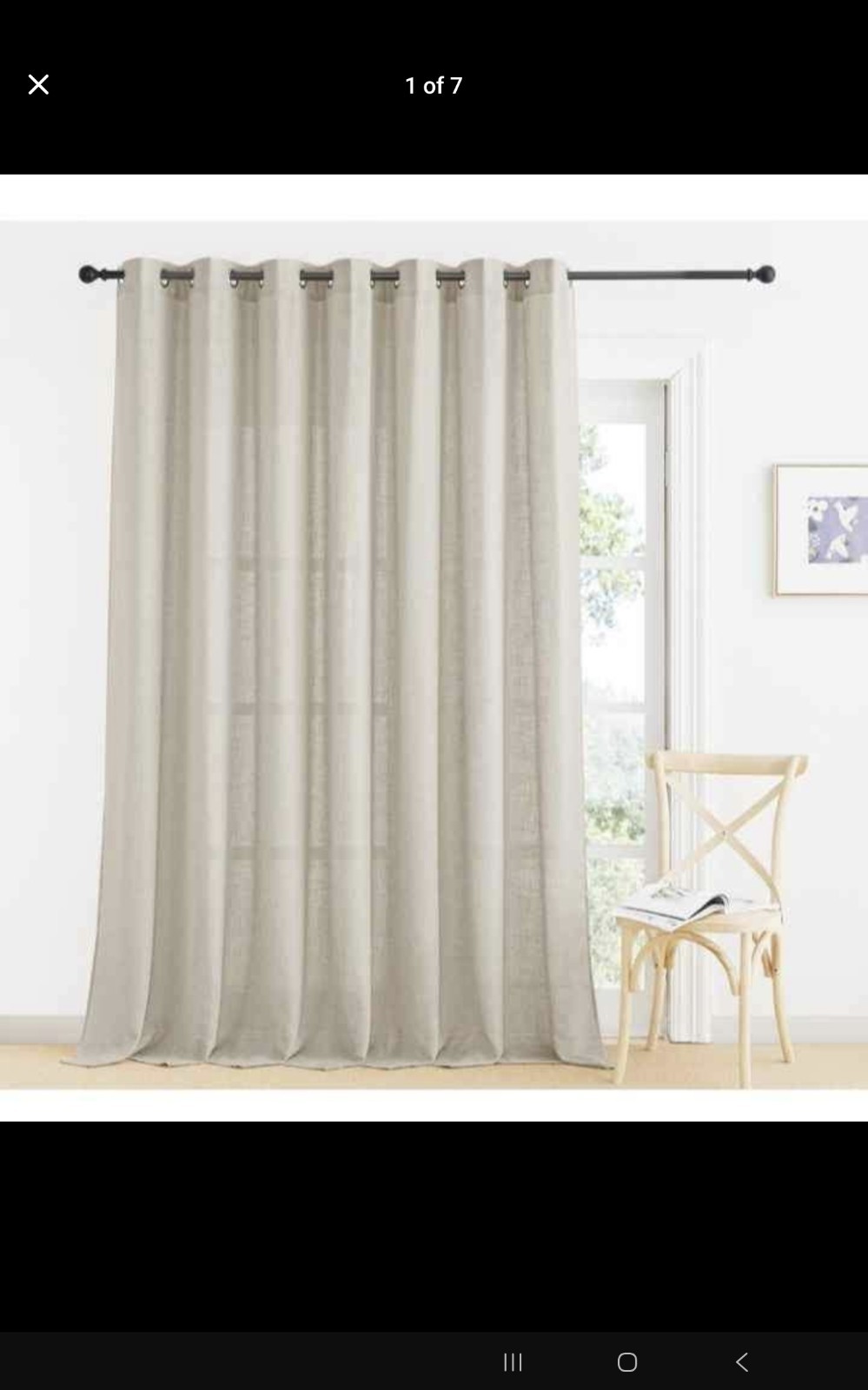 The RYB HOME Linen Textured Semi-Sheer Curtain in beige 52×108 is an extra-long