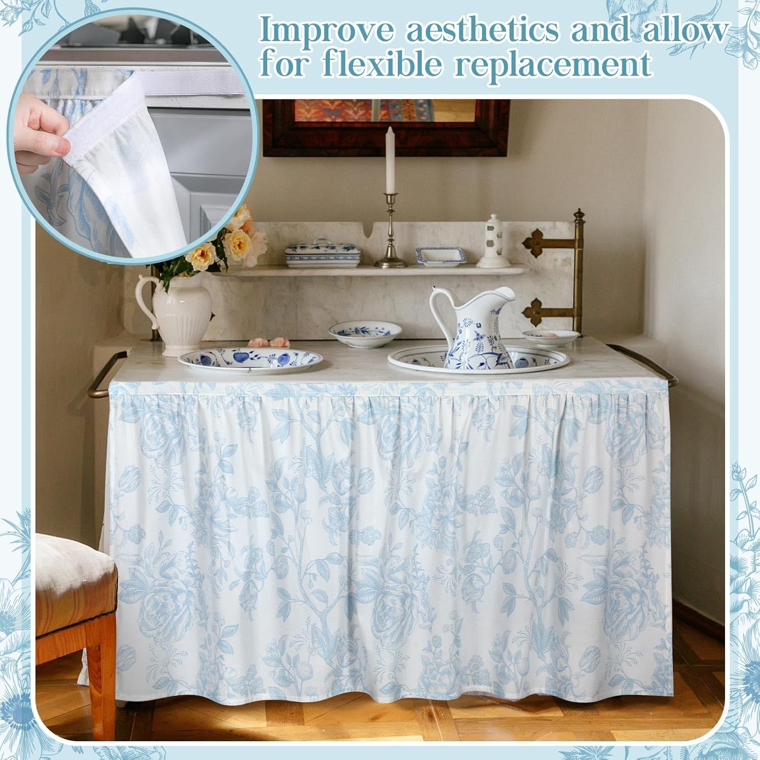 Cabinet valance 28 wide x 51 inches long Bathroom and kitchen sink valance