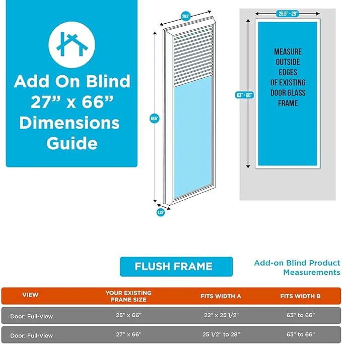 ODL Add On Blinds for Flush Frame Doors – 27″ x 66″