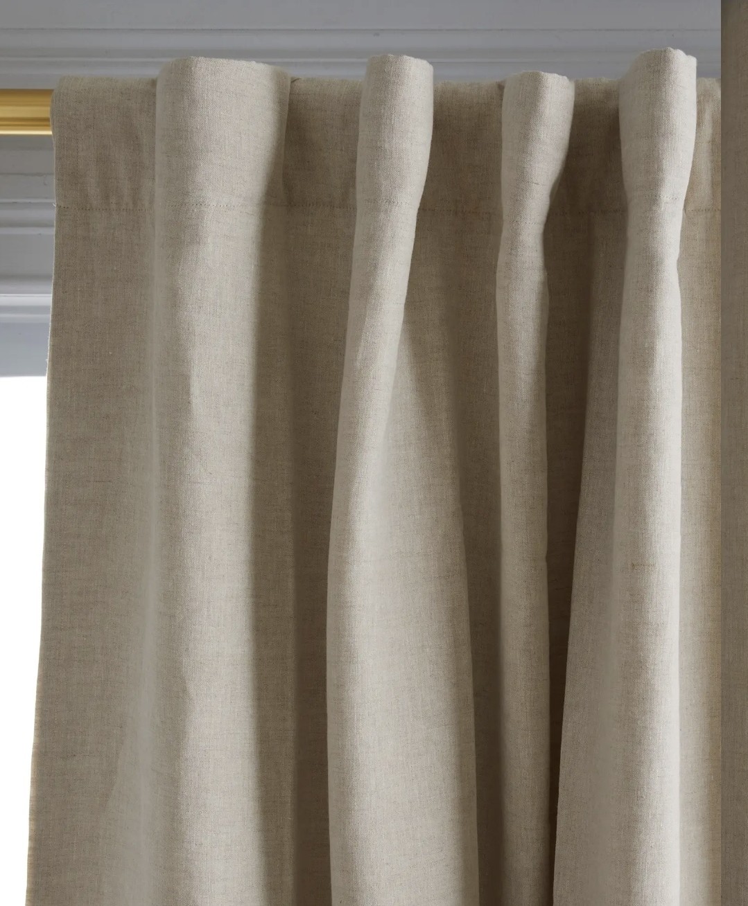 NWOT QUINCE European Linen Room Darkening Curtain TWO PanelS Flax 96” X 108”