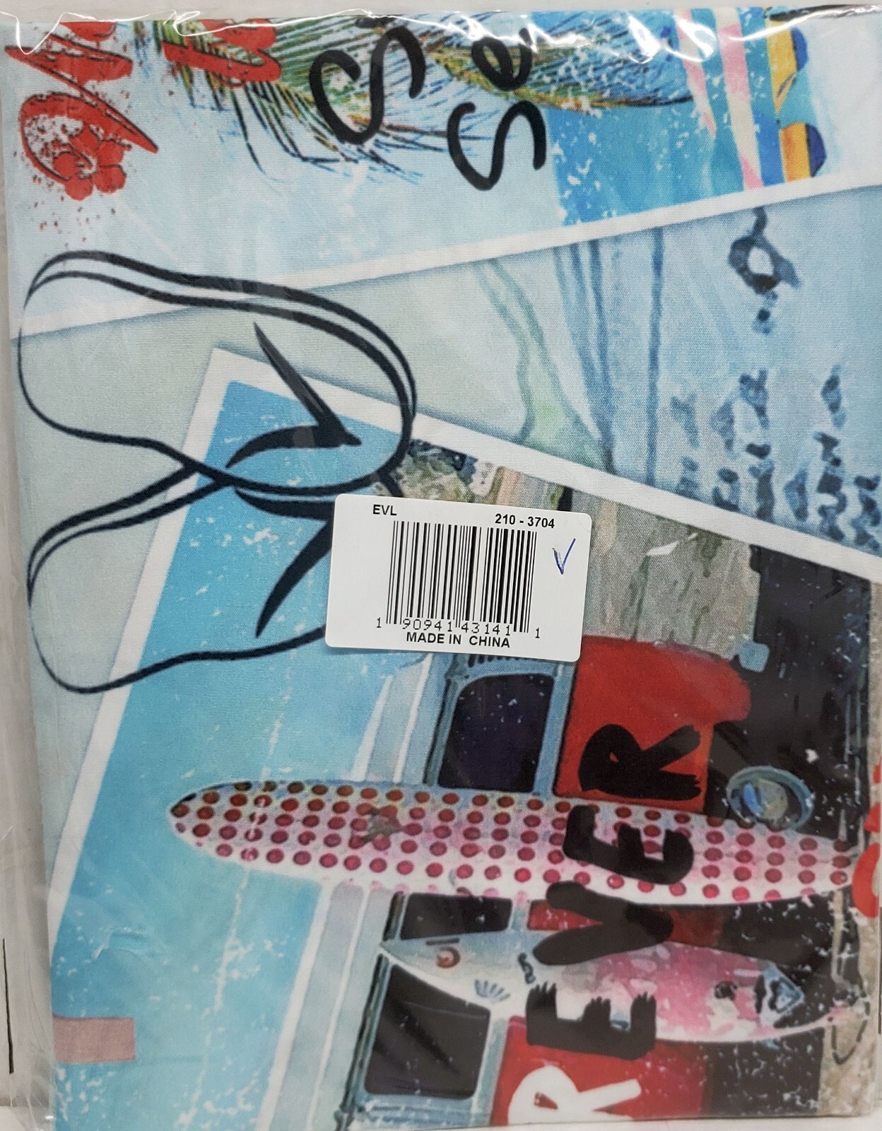 1 Fabric Printed Valance (18″x60″)(no tiers) HUNTINGTON BEACH POSTCARDS, LK