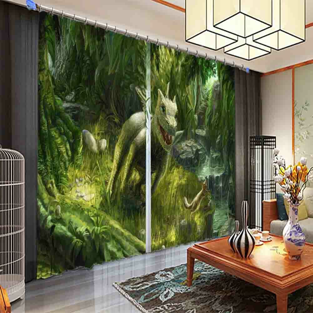 Image Learning Grass 3D Curtain Blockout Photo Printing Curtains Drape Fabric