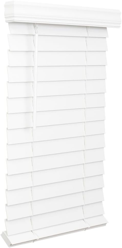 LOTUS & WINDOWARE 2.5-inch Cordless Faux Wood Blind 31″x60″ White Plantation