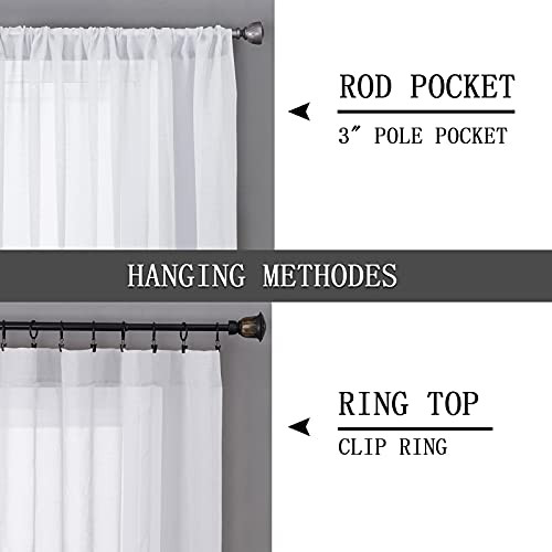 Short Sheer Tier Curtains Linen Textured Half Kitchen Curtain Sheers Light