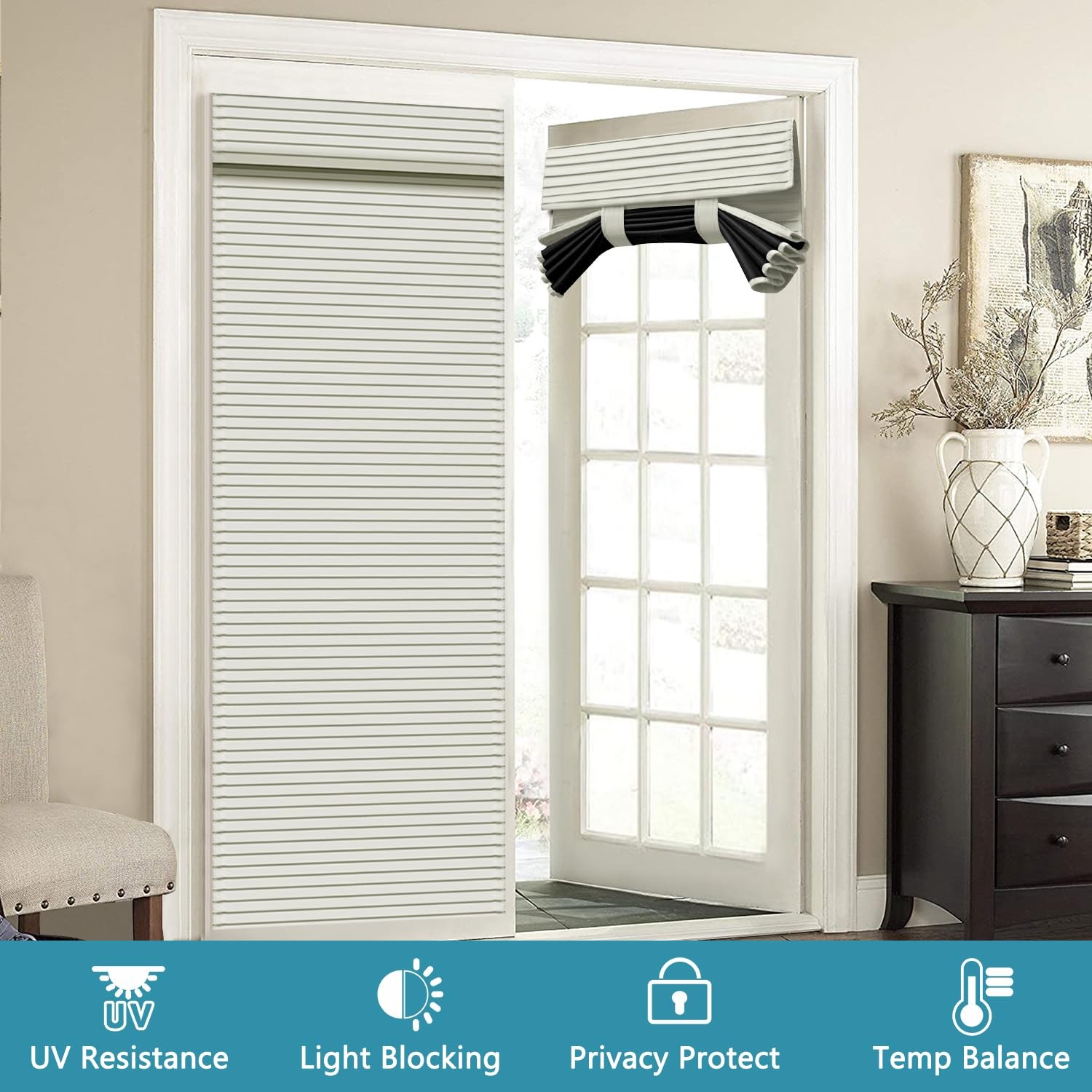 French Door Curtains Privacy Door Blind, Front Door Window Curtain, Venetian …