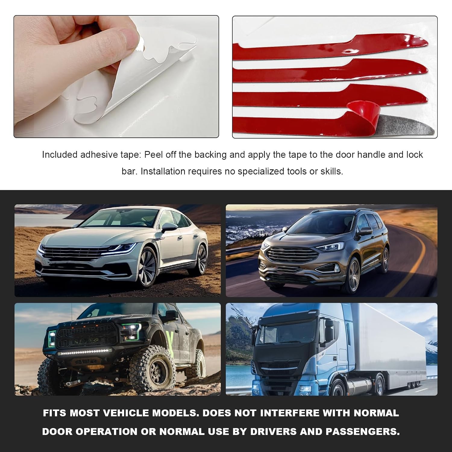 Car Door Handle Protector 8 PCS Stylish Auto Door Handle Cup Scratch Guard