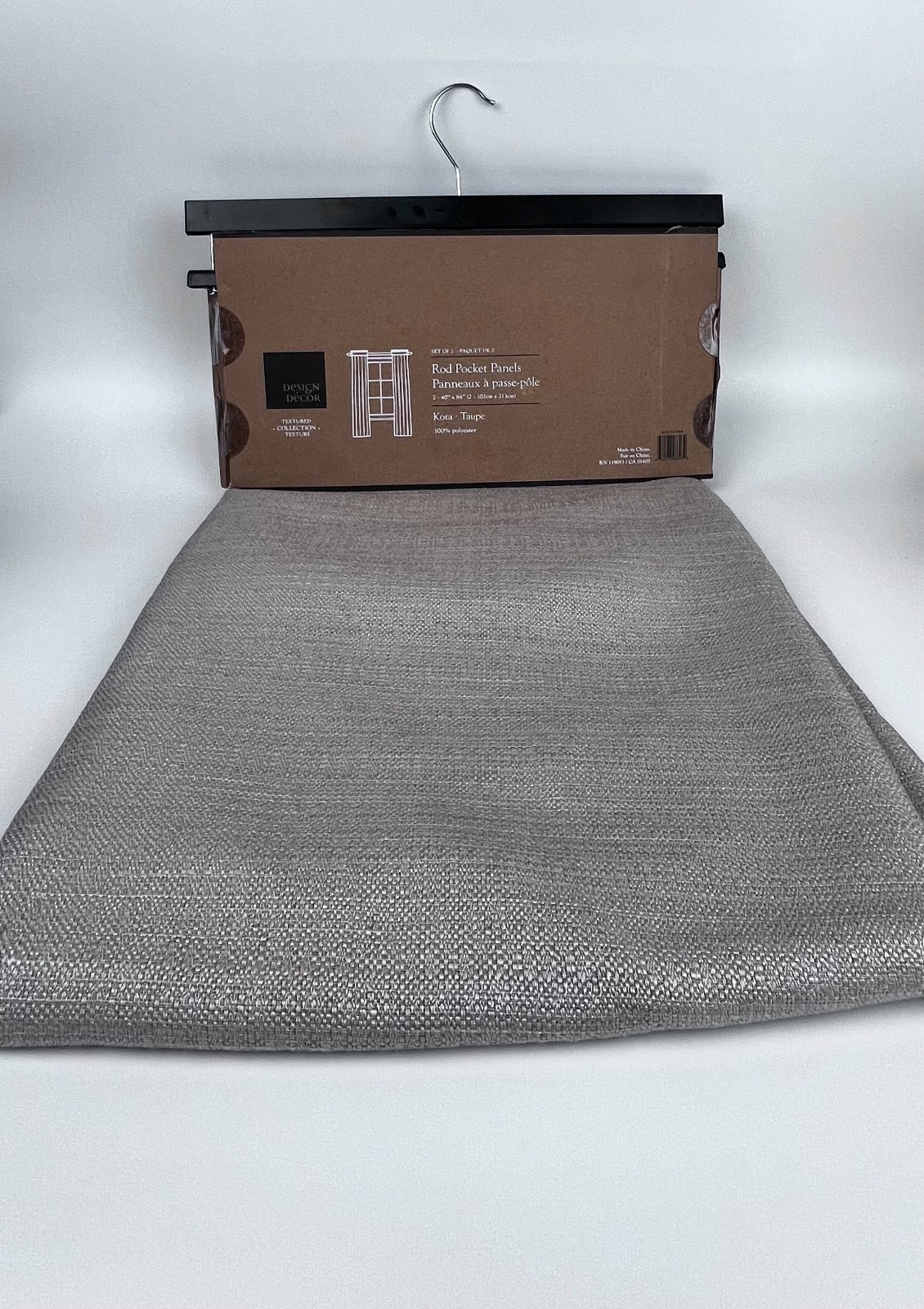 New Design Decor Set of 2 Rod Pocket Panels 40″x84″ Each ~ Textured Kota Taupe