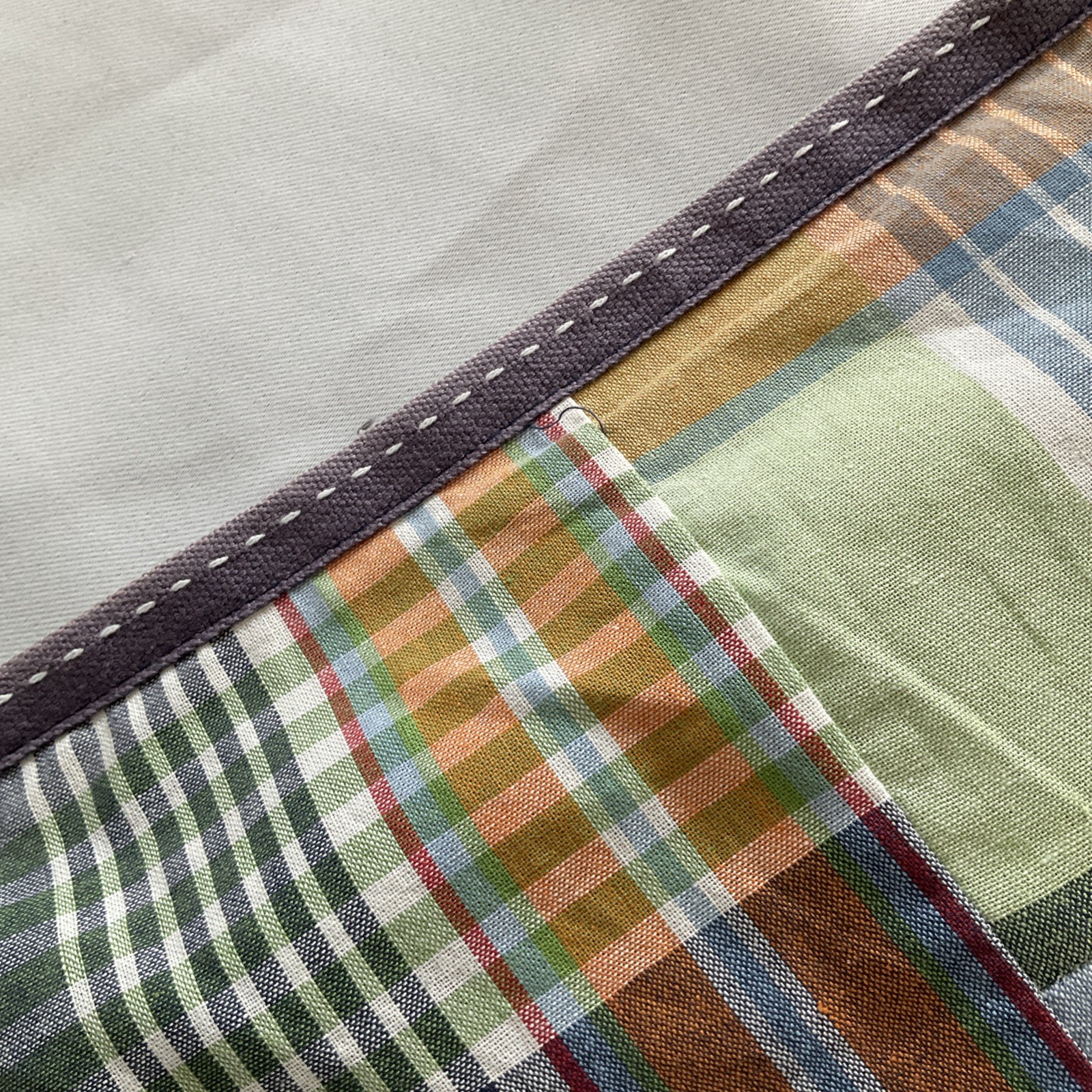 2 Pottery Barn Kids Madras Patchwork Plaid Curtain Panels 44×96 Lined