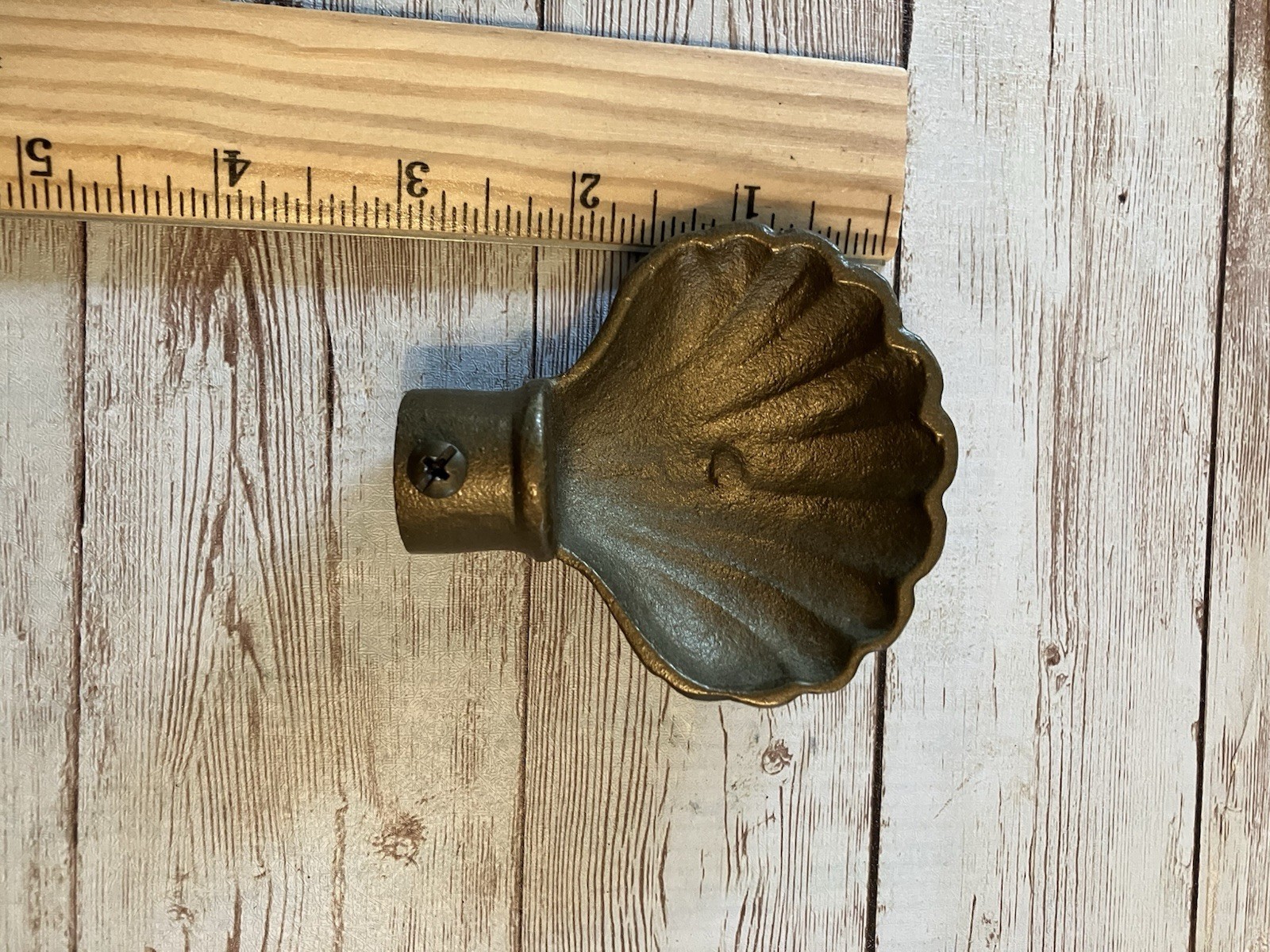 Vintage Art Deco Style Antiqued Brass Style 3″ Finial Curtain Rod End Lot Of 4