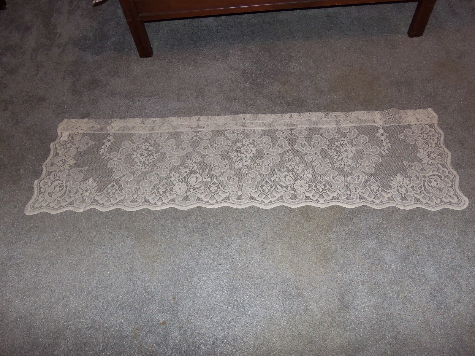 Lace Window Valance Ivory Highland design 18L x 60W