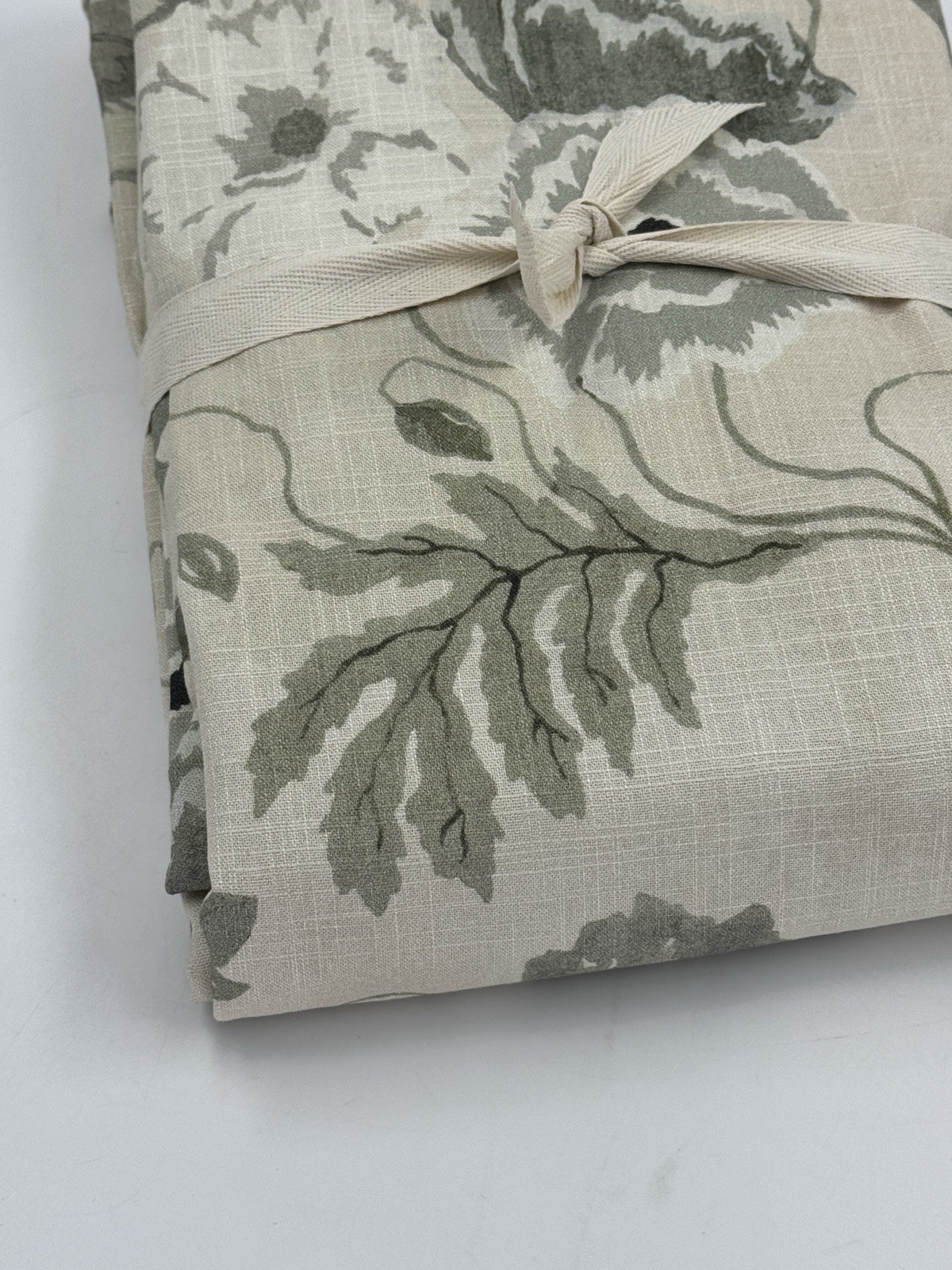 West Elm Poppy Blooms Cotton Lined Curtain (1) 48”x84 Vetiver Green