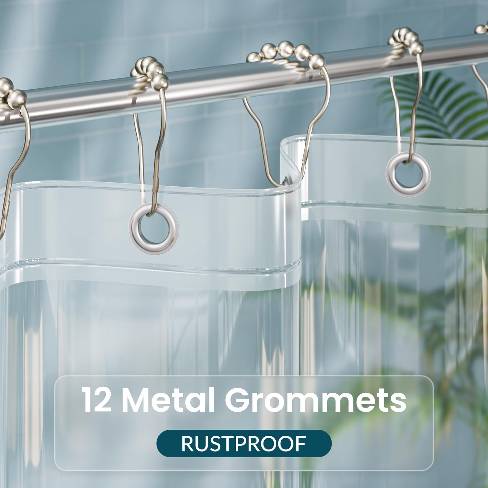 Titanker Extra Long Shower Curtain Liner 72 x 72″W x 84″L (Pack of 1), Clear
