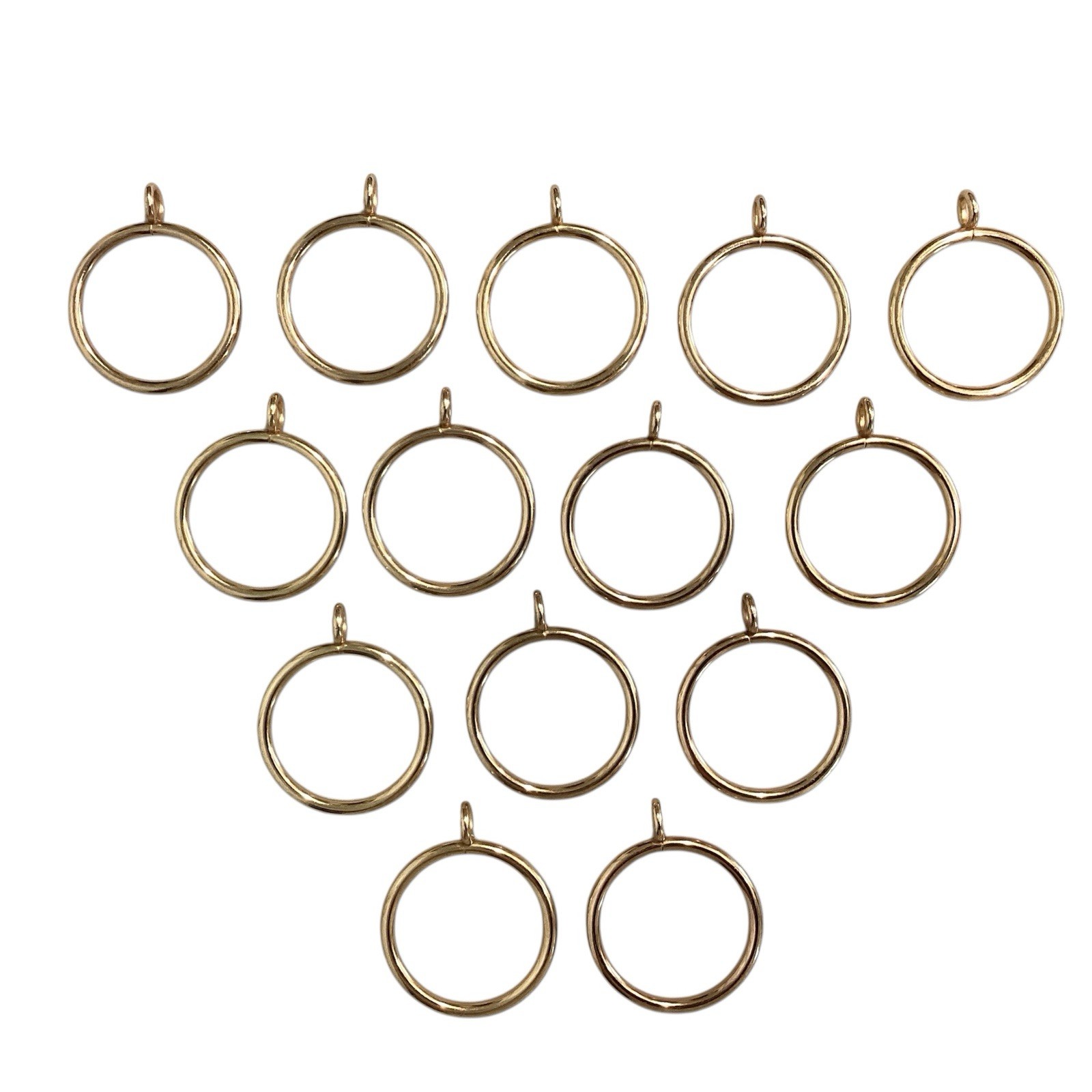 14 Gold Drapery Rings 1.5” Eyelet AKA Pin-On or Grommet Curtain New Metal Large