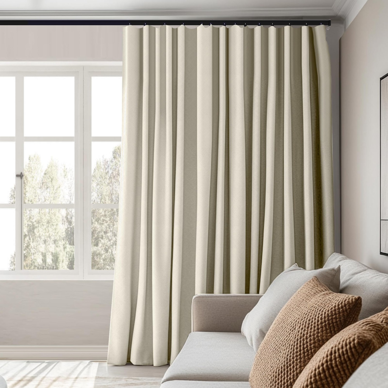 MaKefeile Room Divider Curtains Total Blackout Privacy Curtain Panel Room The…