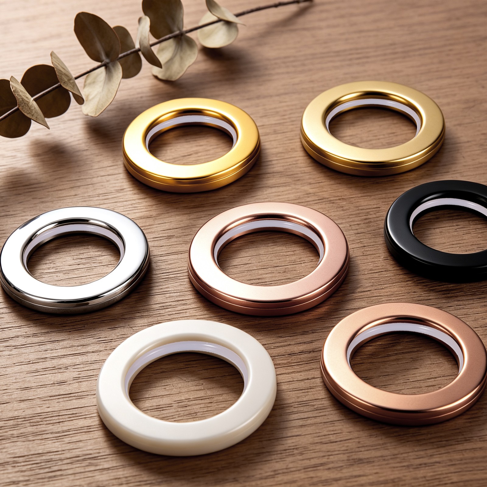 10 Pack Curtain Grommets, Bright Gold Curtain Eyelet Rings