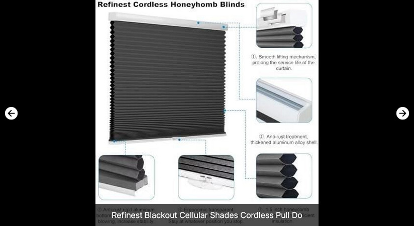 Blackout Cellular Shades Cordless Pull Down w/ LED Lights 31″ W×64″ H, Wine Red