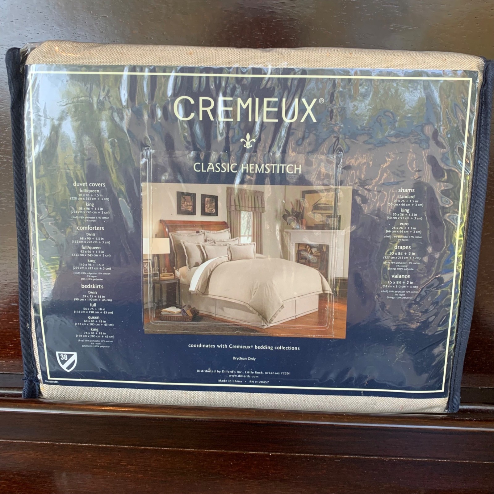 Cremieux Window Valance Classic Hemstitch Oxford Cotton 15 X 84 Khaki Hemstitch