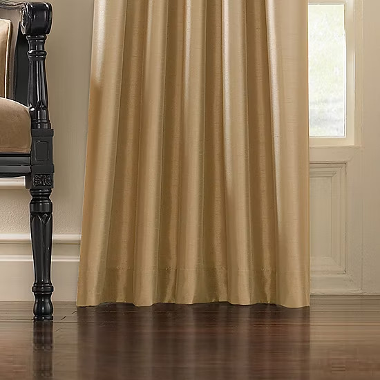 CHF Marquee Pinch Pleat Back Tab Light-Filtering Single Curtain Panel Sand