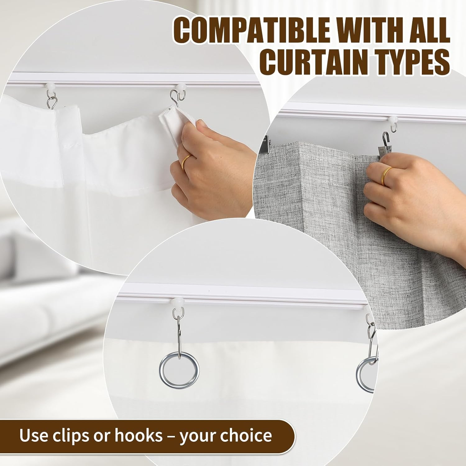 Self Adhesive Ceiling Curtain Track, 3.3 FT Flexible Cuttable No Drill Curtain R