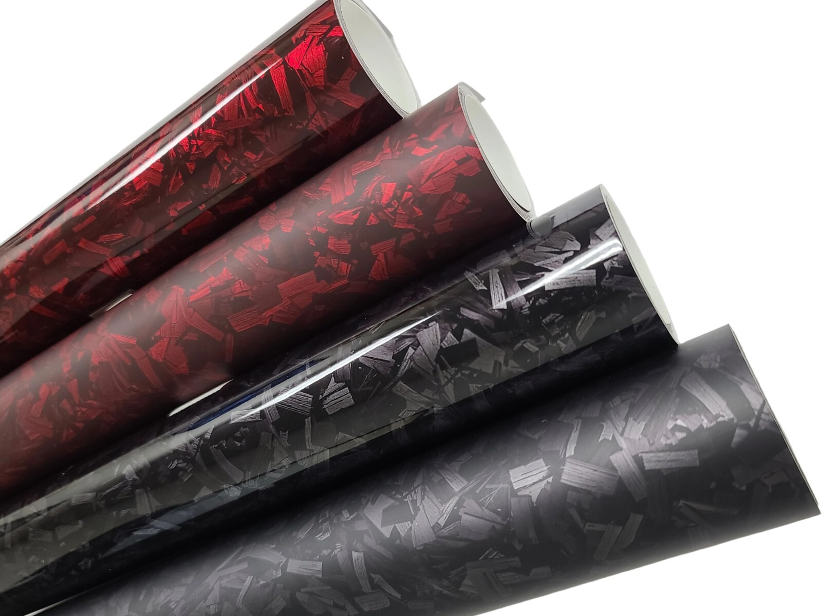 Gloss Matte Infused Forged Carbon Fiber Black Red Vinyl Car Wrap Sticker Decal