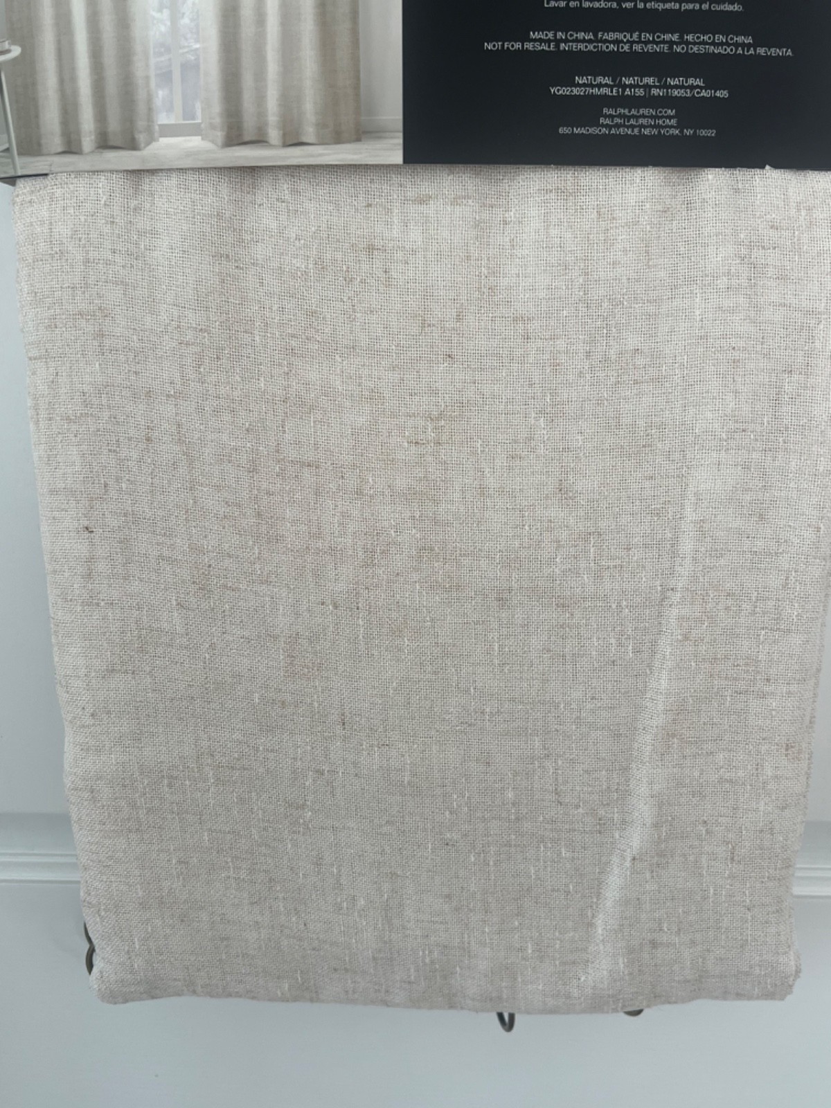 NWT! Rare Ralph Lauren Home Off White Curtains 52 x 96” Tab Top W Attached Rings