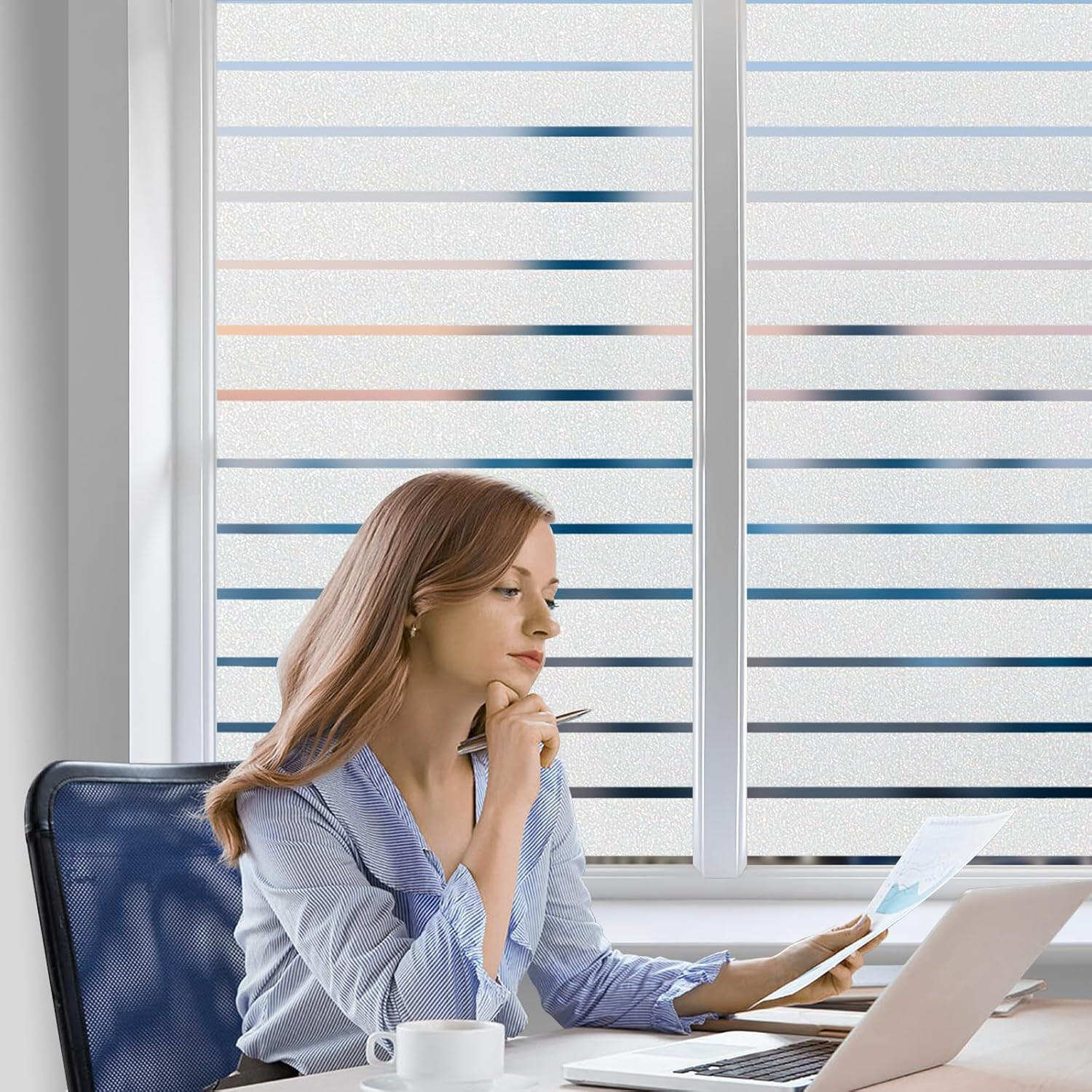 2-Pack Coavas Frosted Window Film, 23.6×78.7in, Heat Blocking, Static Cling