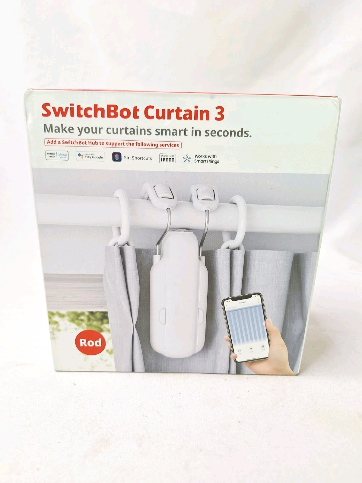 SwitchBot Curtain 3 Automatic Curtain Opener Bluetooth Remote Smart Control