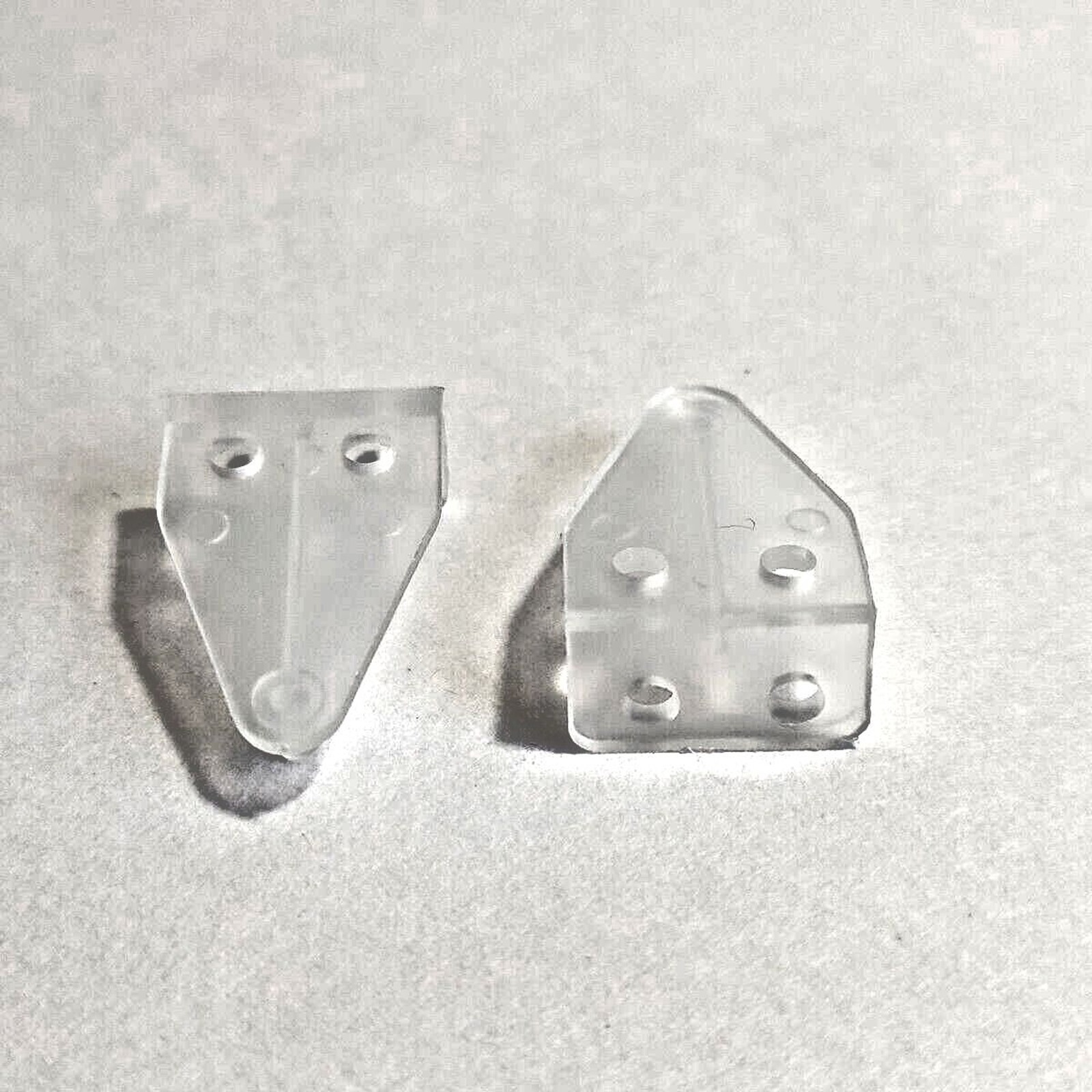 Lot of 2 Horizontal Blind Hold Tie Down Bracket Replacement Parts Clear Plastic