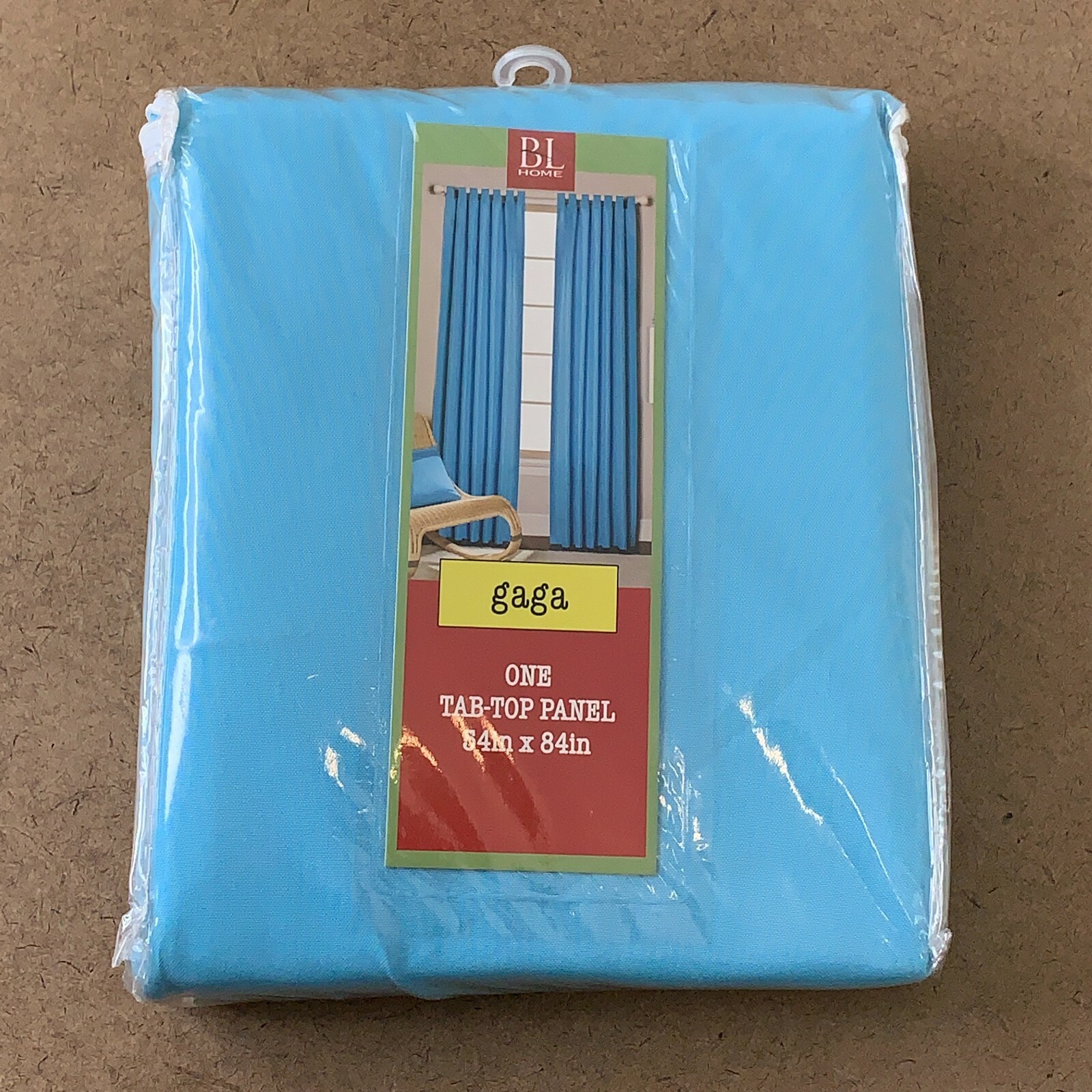BL Home Gaga Skyy Blue One Tab Top Panel 54in X 84in Curtain NWT