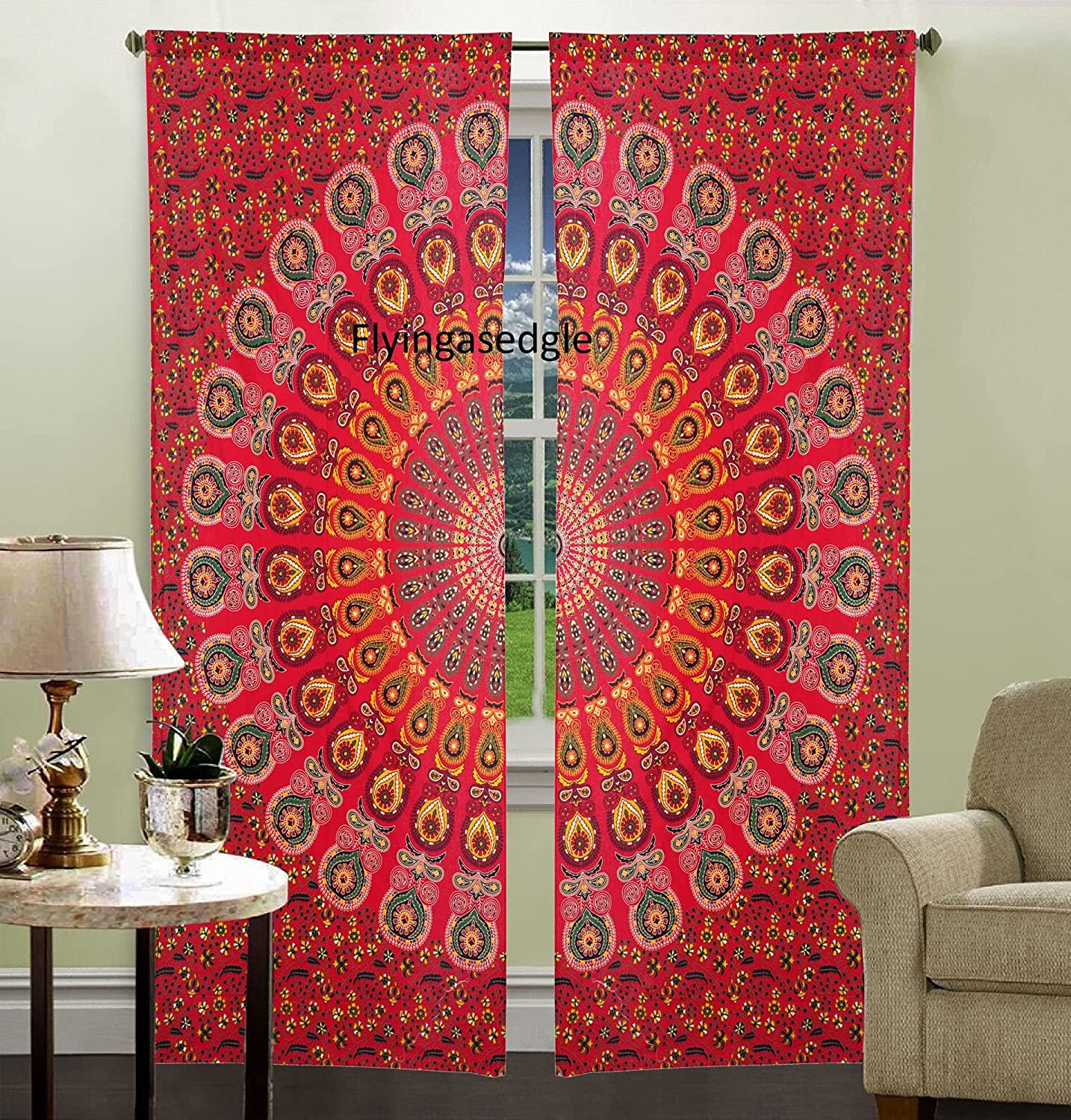 Indian Curtains Hippie Mandala Tapestry Wall Hanging Bohemian Valances Decor Art