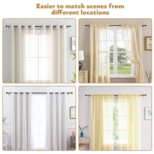 1 Inch Curtain Rods for Windows 28-48 Inches – Heavy Duty Drapery 30-48″ Black