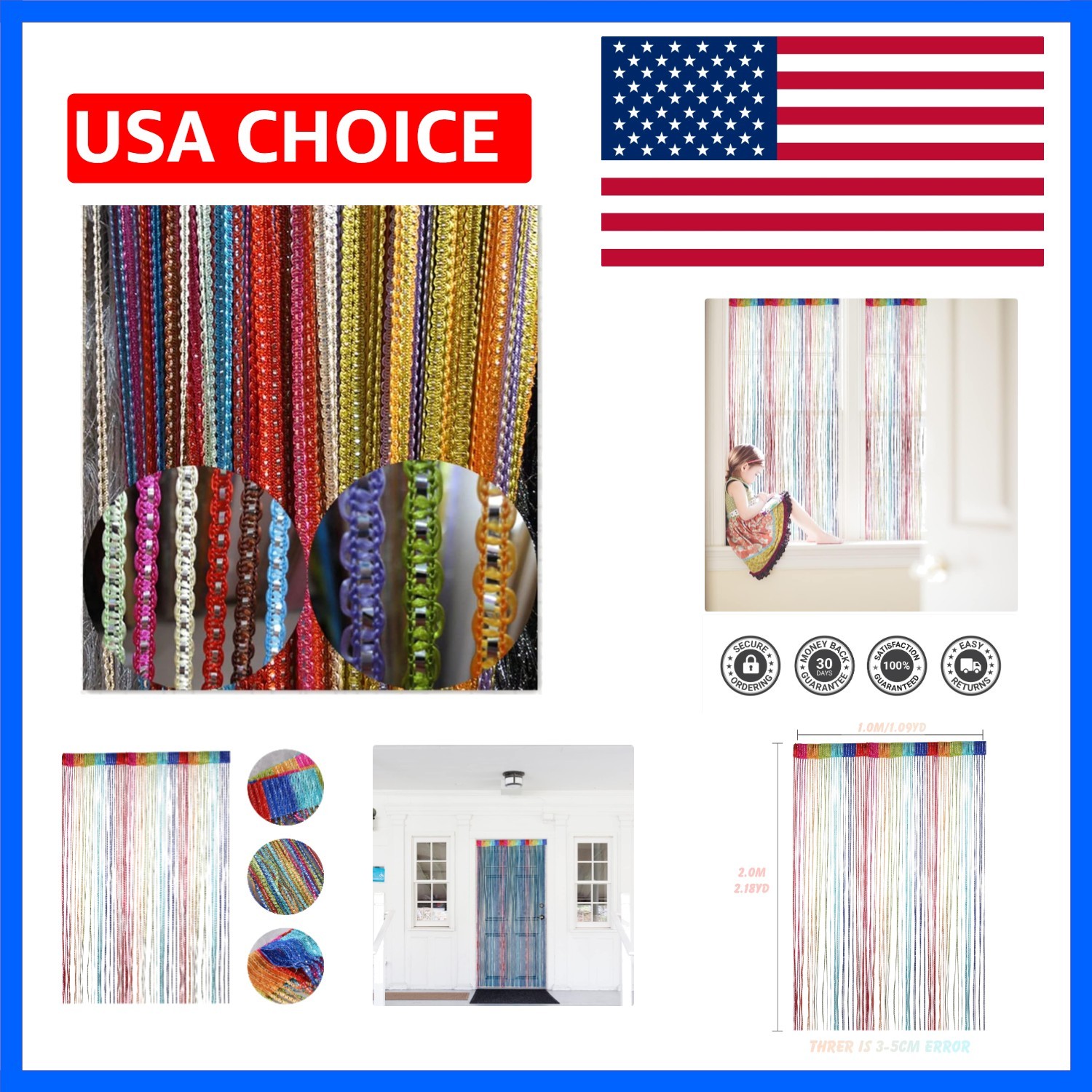 Door String Curtain, Wall Panel Fringe Window Room Divider Blind, Home Patio …