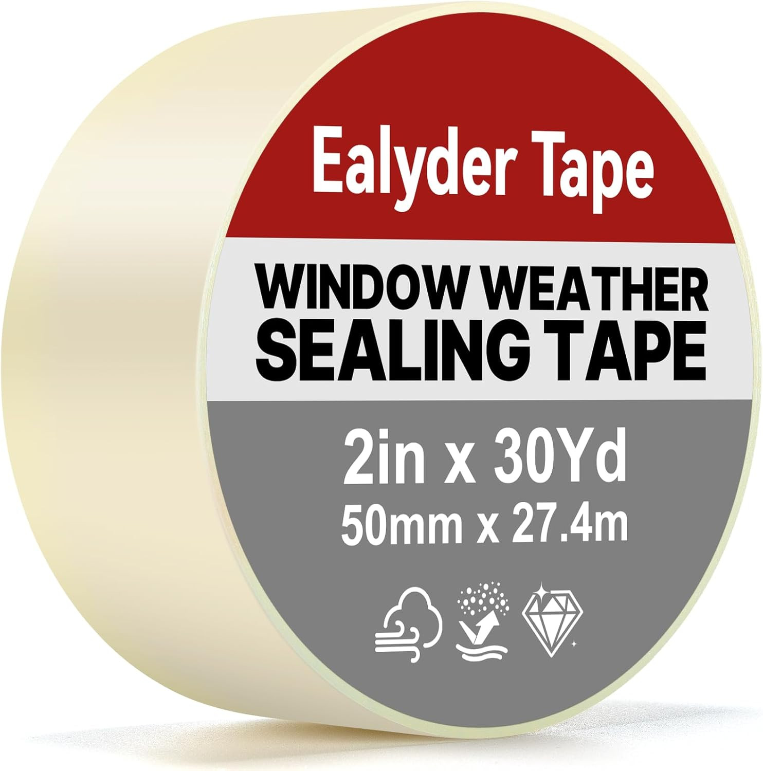 2 Inch x 30 Yards Transparent Window Weather Sealing Tape, Clear Window Draft Is