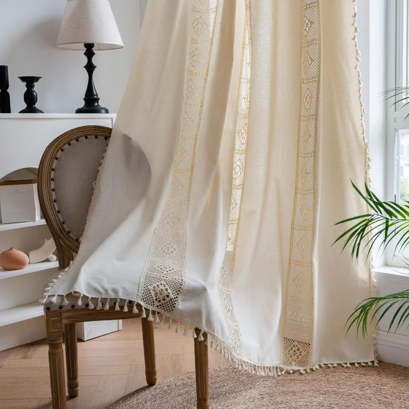 Deeprove Boho Living Room Curtains, Boho Window Curtains for Bedroom Blackout…