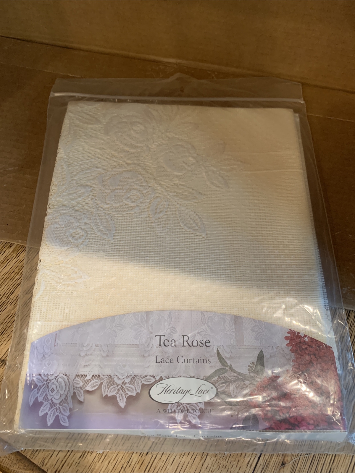 HERITAGE LACE CURTAINS TEA ROSE 60″ X 24″ TIER ECRU (BEIGE) NEW MADE IN THE USA