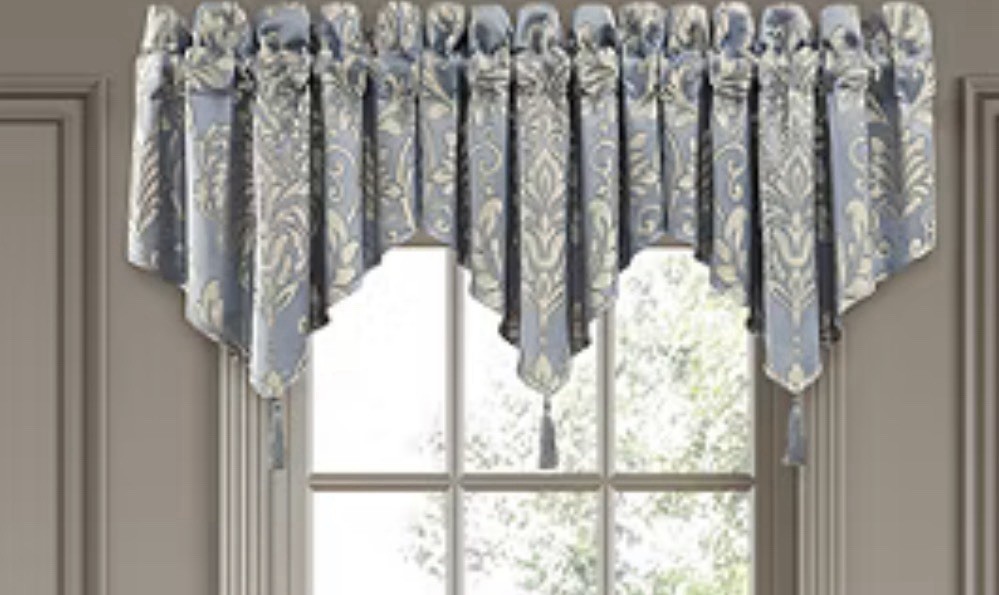 Royal Court Lorenzo Rod Pocket Valance Blue Size 40×21 In (102 X 52 Cm )