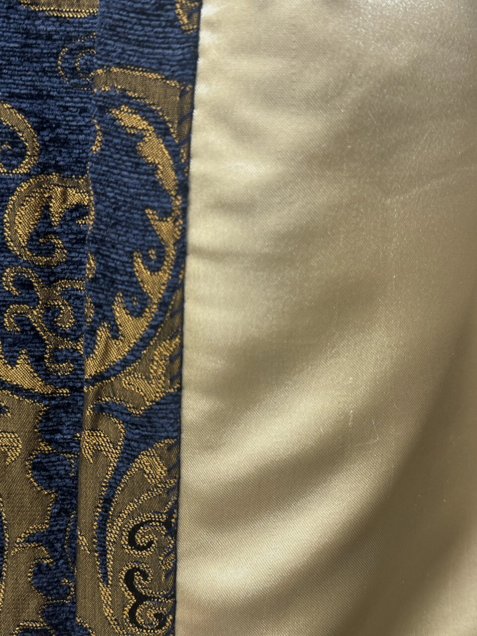 J1 Chenille Drapery Panel – Blue- Rayon/Polyester- 60″ Inches W x 96″ H-J2