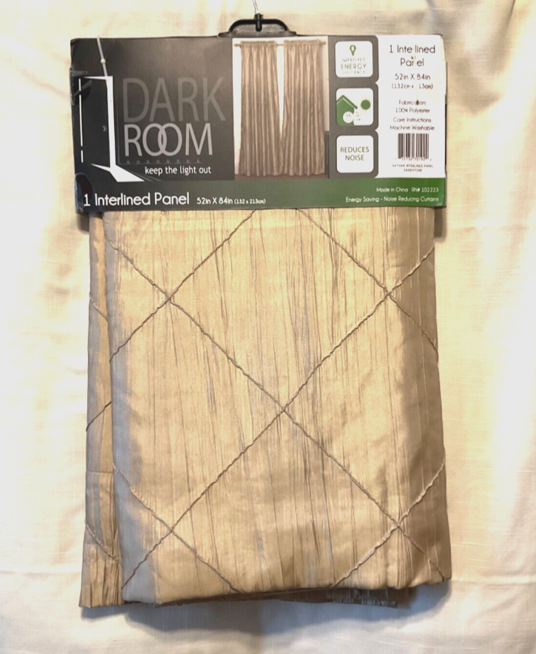 Nathan Dark Room Interlined panel 52″ x 84″ Gold NEW!